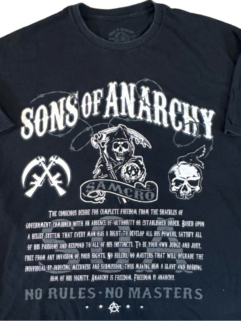 Y2K Sons of Anarchy Graphic Tee - Black & White SAMCRO